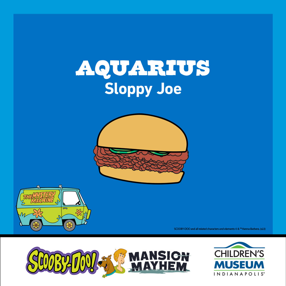Aquarius zodiac sign Scooby sandwich - sloppy Joe